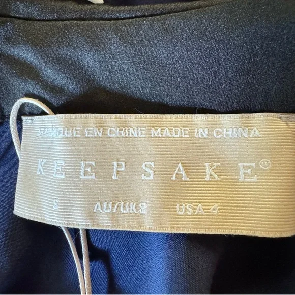 KEEPSAKE. NWOT. Foolish Long Sleeve, Midi Dress in Navy/Porcelain in Pol… - Picture 11 of 15